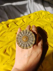 Statement Brass big size Floral Ring