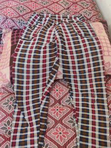Plaid High-Waisted Pants