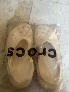 Cream Crocs Clogs