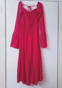 Hot Pink Floral Sweetheart Dress