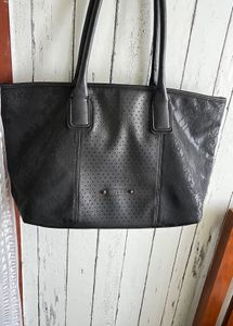 Caprese Black Leather shoulder Bag