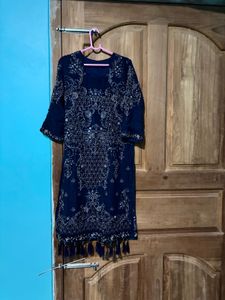 Elegant Navy Blue Kurta Set