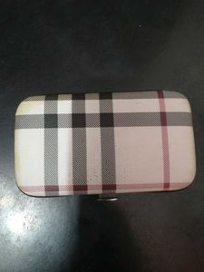 Designer Plaid Clutch