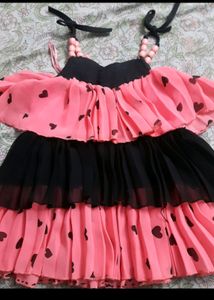 Black And Hot  Pink Phrill  Crop Top