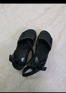 Crocs Black Wedge Sandals