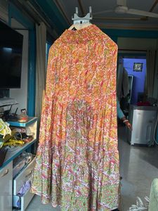 Boho Floral Print Tiered Maxi Skirt