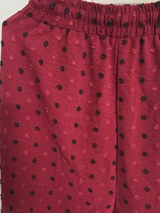 Chic Maroon Polka Dot Palazzo Pants
