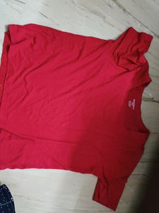 Red T-shirt For Home Wear