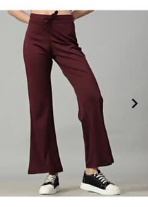 Maroon Flared Leg Trousers