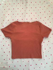 Cute Pink Square Neck Top