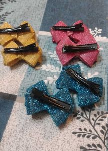Sparkly Bow Hair Clips Set