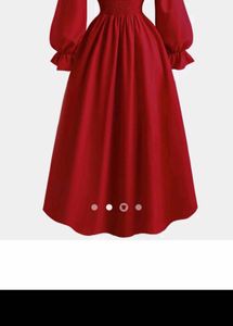 Elegant Red Maxi Dress with Smocked Bodice