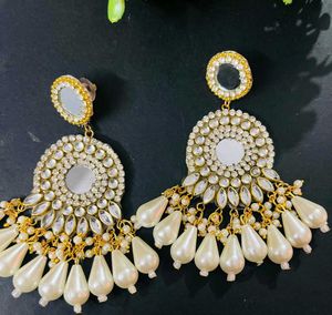 Woman Fancy Party Wear Havey Long Size Earrings