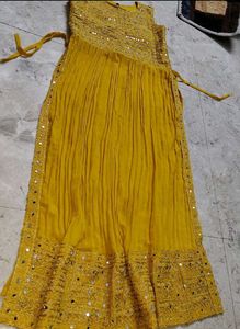 Stunning Yellow Embroidered Naira Cut Suit Set
