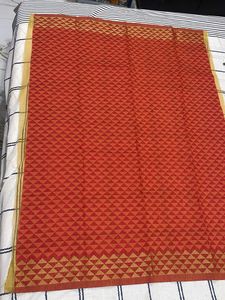 Ethnic Red Patterned Saree blouse Fabric