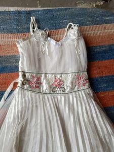 White Embellished Party Gown