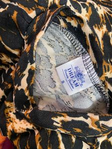 Leopard Print Turtleneck Top