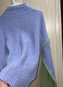Two-Tone Korean Knit Pullover
