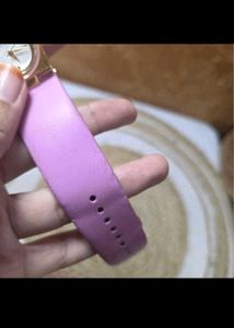 SilverJhumka Earrings and Pink Strap Watch