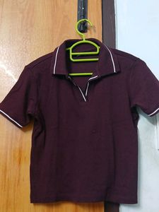 Max Maroon Polo T-Shirt with White Stripes
