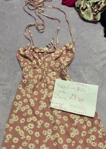spaghetti dress pink