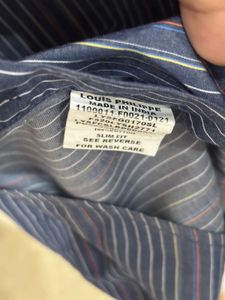 Louis Philippe Men’s Blue Striped Shirt