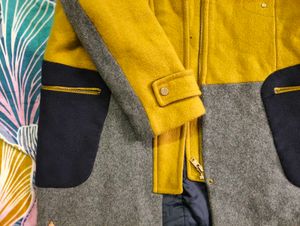 Stylish Mustard Wool Blend Coat