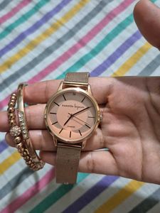 Nanette Lepore Rose Gold Watch & Bracelet Set