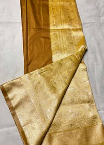 Pastel Mustard Golden Silk Saree