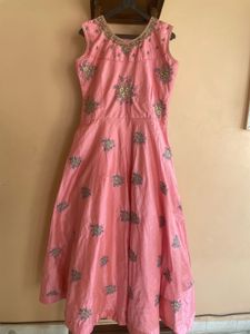Elegant Pink Embroidered Anarkali