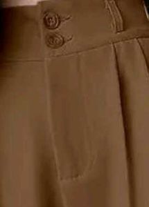 Brown Wide Leg Pleated Pants