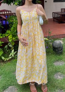 Yellow Floral Maxi Sundress