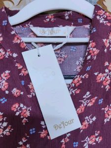 DEFOUR - Floral Print Button-Up Blouse