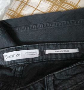 bershka Black Wide Leg Jeans