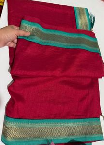 red saree green border