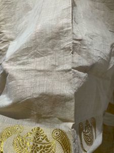 Elegant Cream Kurta with Gold Border
