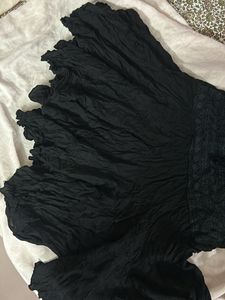 Black Flared Mini Dress