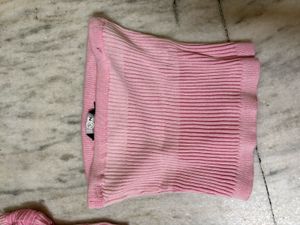 Pink Ribbed Cropped Top