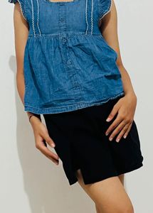 Denim Babydoll Top