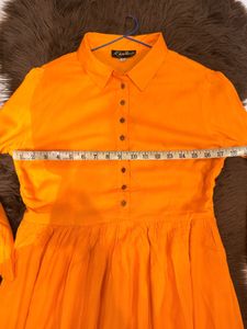 Vibrant mustard &amp; Fuschia Pink full length kurta