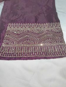 Purple Georgette Kurta Set With Dupatta