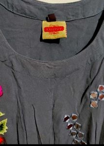 Charcoal Grey Anarkali Kurti For 38 Bust