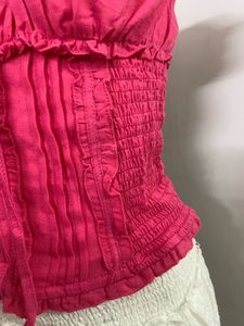 Chic Ruffled Pink Top