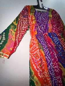 LEHERIA BANDHEJ GOWN