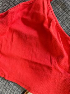 Red Halter Neck Crop Top