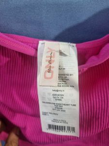 Only Pink Ribbed Crop Top