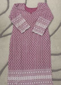 Elegant Printed Kurta with Lace