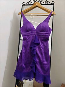 Elegant Purple Ruffle Dress