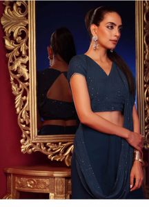 indya luxe Elegant Navy Blue dress