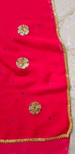 Beautiful Red georgette saree Like New